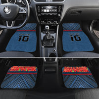 Custom Toa Samoa Rugby Car Mats Samoan Warrior Ula Fala Tribal Pattern LT03 Set 4pcs Blue - Polynesian Pride