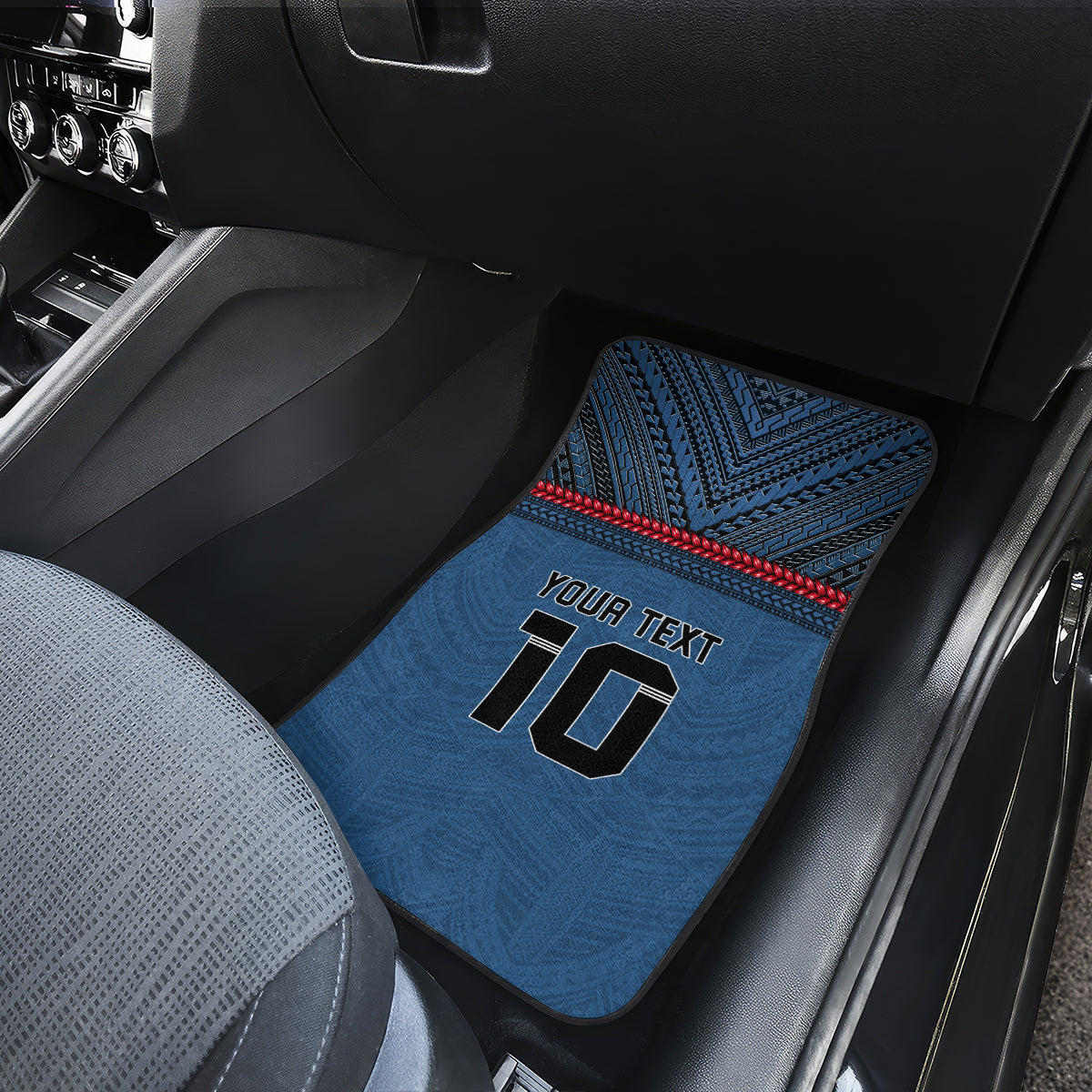 Custom Toa Samoa Rugby Car Mats Samoan Warrior Ula Fala Tribal Pattern LT03 - Polynesian Pride