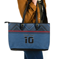 Custom Toa Samoa Rugby Leather Tote Bag Samoan Warrior Ula Fala Tribal Pattern LT03 - Polynesian Pride