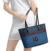Custom Toa Samoa Rugby Leather Tote Bag Samoan Warrior Ula Fala Tribal Pattern LT03 - Polynesian Pride