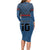 Custom Toa Samoa Rugby Long Sleeve Bodycon Dress Samoan Warrior Ula Fala Tribal Pattern LT03