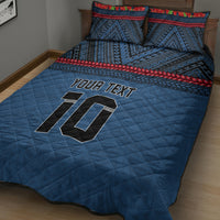 Custom Toa Samoa Rugby Quilt Bed Set Samoan Warrior Ula Fala Tribal Pattern LT03 - Polynesian Pride