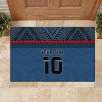 Custom Toa Samoa Rugby Rubber Doormat Samoan Warrior Ula Fala Tribal Pattern LT03 - Polynesian Pride