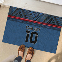 Custom Toa Samoa Rugby Rubber Doormat Samoan Warrior Ula Fala Tribal Pattern LT03 - Polynesian Pride