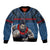 Custom Toa Samoa Rugby Sleeve Zip Bomber Jacket Samoan Warrior Ula Fala Tribal Pattern LT03