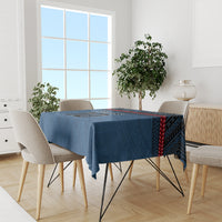 Custom Toa Samoa Rugby Tablecloth Samoan Warrior Ula Fala Tribal Pattern