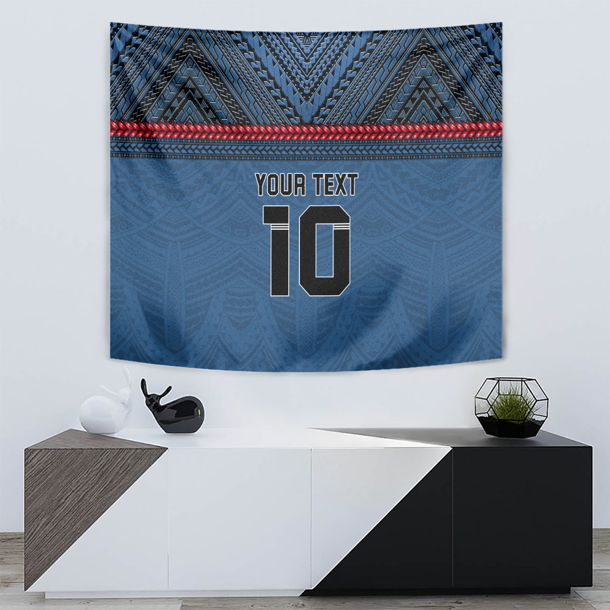 Custom Toa Samoa Rugby Tapestry Samoan Warrior Ula Fala Tribal Pattern LT03 - Polynesian Pride