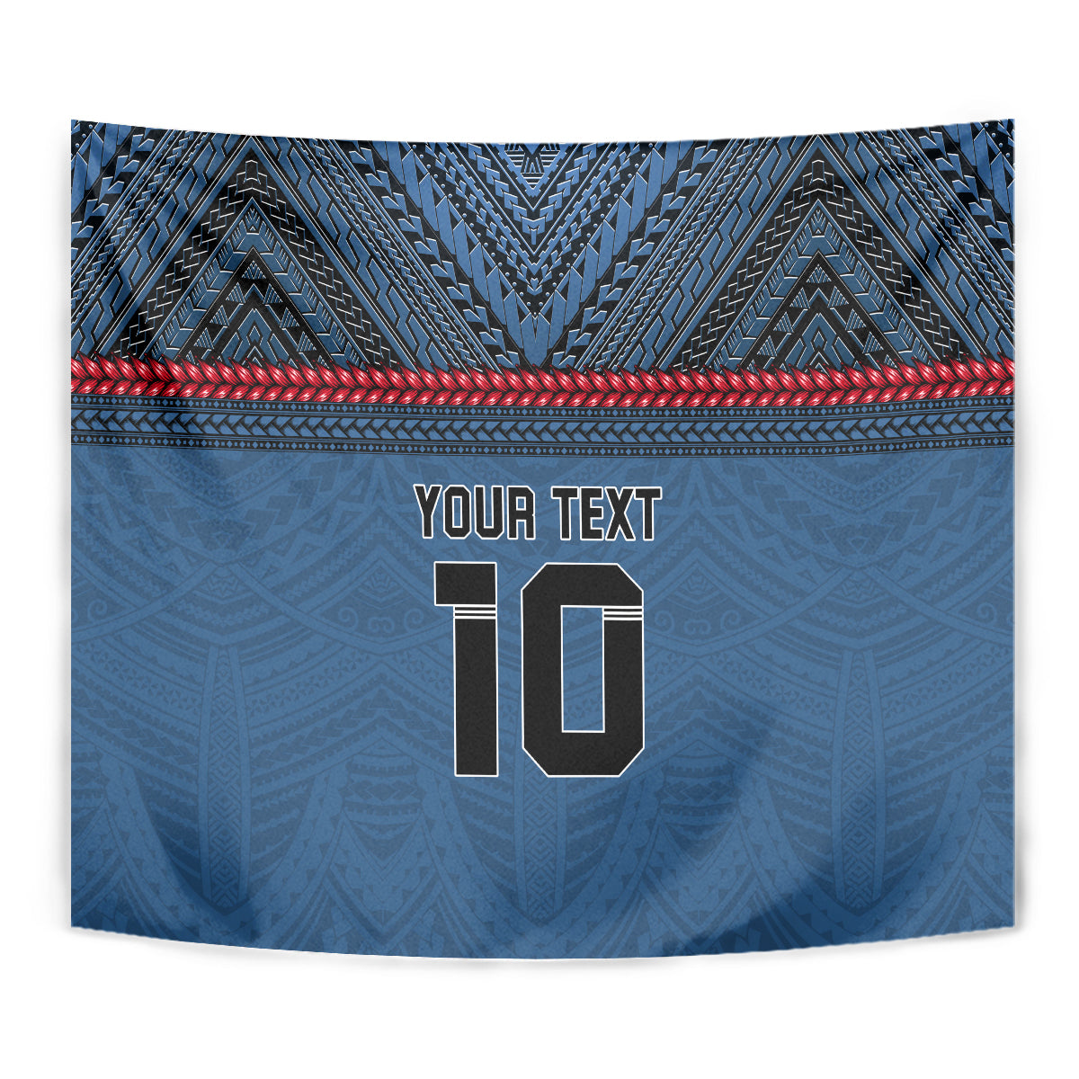 Custom Toa Samoa Rugby Tapestry Samoan Warrior Ula Fala Tribal Pattern LT03 - Polynesian Pride