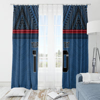 Custom Toa Samoa Rugby Window Curtain Samoan Warrior Ula Fala Tribal Pattern LT03 - Polynesian Pride