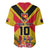 Custom Papua New Guinea Rugby Baseball Jersey Bird of Paradise and Hibiscus Polynesian Pattern Yellow Color LT03