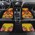 Custom Papua New Guinea Rugby Car Mats Bird of Paradise and Hibiscus Polynesian Pattern Yellow Color