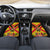 Custom Papua New Guinea Rugby Car Mats Bird of Paradise and Hibiscus Polynesian Pattern Yellow Color