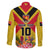 Custom Papua New Guinea Rugby Family Matching Long Sleeve Bodycon Dress and Hawaiian Shirt Bird of Paradise and Hibiscus Polynesian Pattern Yellow Color LT03