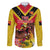 Custom Papua New Guinea Rugby Family Matching Puletasi and Hawaiian Shirt Bird of Paradise and Hibiscus Polynesian Pattern Yellow Color LT03