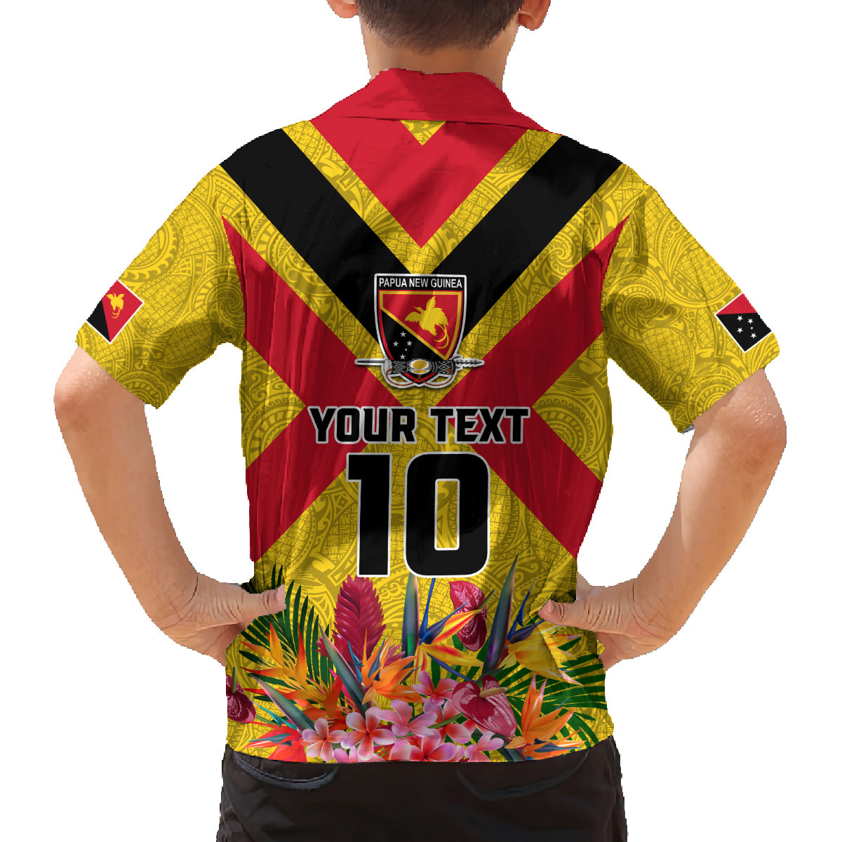 Custom Papua New Guinea Rugby Family Matching Summer Maxi Dress and Hawaiian Shirt Bird of Paradise and Hibiscus Polynesian Pattern Yellow Color LT03 - Polynesian Pride