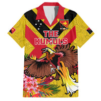 Custom Papua New Guinea Rugby Family Matching Summer Maxi Dress and Hawaiian Shirt Bird of Paradise and Hibiscus Polynesian Pattern Yellow Color LT03 Dad's Shirt - Short Sleeve Yellow - Polynesian Pride