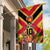 Custom Papua New Guinea Rugby Garden Flag Bird of Paradise and Hibiscus Polynesian Pattern Yellow Color