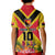 Custom Papua New Guinea Rugby Kid Polo Shirt Bird of Paradise and Hibiscus Polynesian Pattern Yellow Color LT03