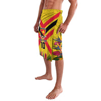 Custom Papua New Guinea Rugby Lavalava Bird of Paradise and Hibiscus Polynesian Pattern Yellow Color LT03 - Polynesian Pride