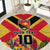 Custom Papua New Guinea Rugby Round Carpet Bird of Paradise and Hibiscus Polynesian Pattern Yellow Color