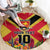 Custom Papua New Guinea Rugby Round Carpet Bird of Paradise and Hibiscus Polynesian Pattern Yellow Color