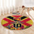 Custom Papua New Guinea Rugby Round Carpet Bird of Paradise and Hibiscus Polynesian Pattern Yellow Color