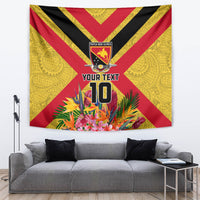 Custom Papua New Guinea Rugby Tapestry Bird of Paradise and Hibiscus Polynesian Pattern Yellow Color LT03 Yellow - Polynesian Pride