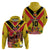 Custom Papua New Guinea Rugby Zip Hoodie Bird of Paradise and Hibiscus Polynesian Pattern Yellow Color LT03