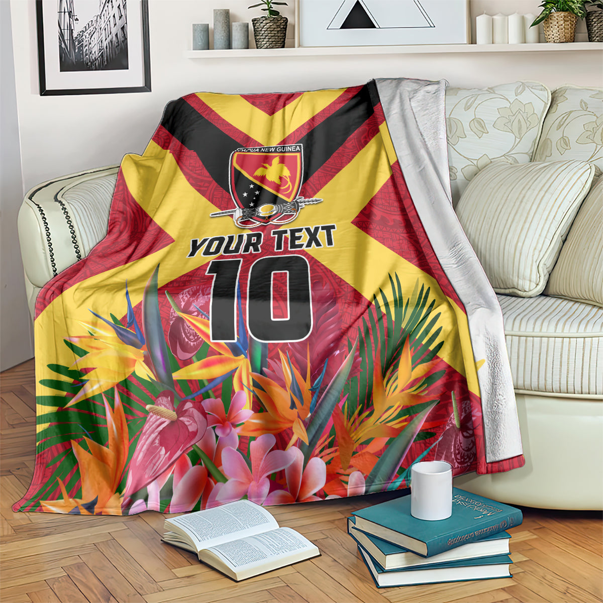 Custom Papua New Guinea Rugby Blanket Bird of Paradise and Hibiscus Polynesian Pattern Red Color LT03 Red - Polynesian Pride