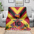 Custom Papua New Guinea Rugby Blanket Bird of Paradise and Hibiscus Polynesian Pattern Red Color