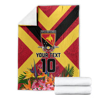 Custom Papua New Guinea Rugby Blanket Bird of Paradise and Hibiscus Polynesian Pattern Red Color LT03 - Polynesian Pride