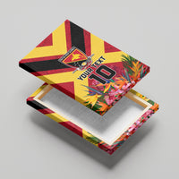 Custom Papua New Guinea Rugby Canvas Wall Art Bird of Paradise and Hibiscus Polynesian Pattern Red Color LT03 - Polynesian Pride
