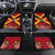 Custom Papua New Guinea Rugby Car Mats Bird of Paradise and Hibiscus Polynesian Pattern Red Color