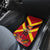 Custom Papua New Guinea Rugby Car Mats Bird of Paradise and Hibiscus Polynesian Pattern Red Color