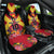 Custom Papua New Guinea Rugby Car Seat Cover Bird of Paradise and Hibiscus Polynesian Pattern Red Color