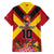 Custom Papua New Guinea Rugby Family Matching Long Sleeve Bodycon Dress and Hawaiian Shirt Bird of Paradise and Hibiscus Polynesian Pattern Red Color LT03