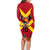 Custom Papua New Guinea Rugby Family Matching Long Sleeve Bodycon Dress and Hawaiian Shirt Bird of Paradise and Hibiscus Polynesian Pattern Red Color LT03