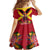 Custom Papua New Guinea Rugby Family Matching Off The Shoulder Long Sleeve Dress and Hawaiian Shirt Bird of Paradise and Hibiscus Polynesian Pattern Red Color LT03