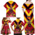 Custom Papua New Guinea Rugby Family Matching Off Shoulder Maxi Dress and Hawaiian Shirt Bird of Paradise and Hibiscus Polynesian Pattern Red Color LT03