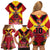 Custom Papua New Guinea Rugby Family Matching Off Shoulder Short Dress and Hawaiian Shirt Bird of Paradise and Hibiscus Polynesian Pattern Red Color LT03