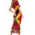 Custom Papua New Guinea Rugby Family Matching Short Sleeve Bodycon Dress and Hawaiian Shirt Bird of Paradise and Hibiscus Polynesian Pattern Red Color LT03