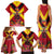 Custom Papua New Guinea Rugby Family Matching Tank Maxi Dress and Hawaiian Shirt Bird of Paradise and Hibiscus Polynesian Pattern Red Color LT03