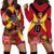 Custom Papua New Guinea Rugby Hoodie Dress Bird of Paradise and Hibiscus Polynesian Pattern Red Color LT03