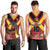 Custom Papua New Guinea Rugby Men Tank Top Bird of Paradise and Hibiscus Polynesian Pattern Red Color LT03