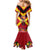 Custom Papua New Guinea Rugby Mermaid Dress Bird of Paradise and Hibiscus Polynesian Pattern Red Color LT03