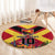 Custom Papua New Guinea Rugby Round Carpet Bird of Paradise and Hibiscus Polynesian Pattern Red Color