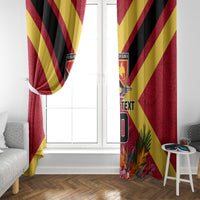 Custom Papua New Guinea Rugby Window Curtain Bird of Paradise and Hibiscus Polynesian Pattern Red Color LT03 - Polynesian Pride