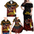 Papua New Guinea Bird-of-Paradise Family Matching Off Shoulder Maxi Dress and Hawaiian Shirt Coat of Arms and Tribal Patterns LT03 - Polynesian Pride