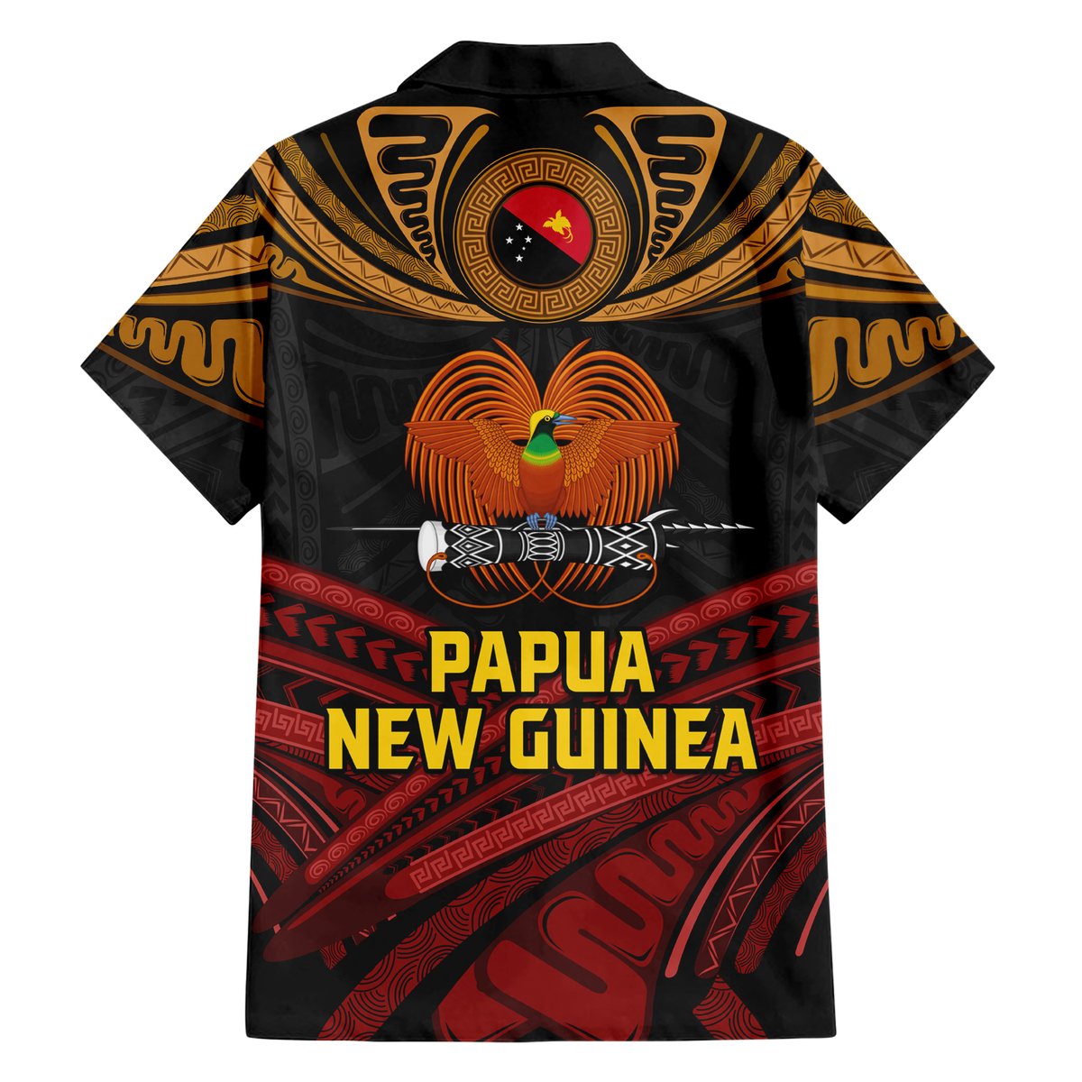 Papua New Guinea Bird-of-Paradise Hawaiian Shirt Coat of Arms and Tribal Patterns LT03 - Polynesian Pride
