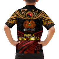 Papua New Guinea Bird-of-Paradise Kid Hawaiian Shirt Coat of Arms and Tribal Patterns LT03 - Polynesian Pride